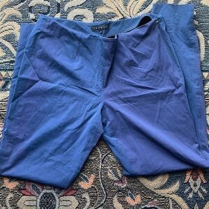 𝅺theory Blue & Purple Side Zipped Ankle Pant w Side Slit on Hem